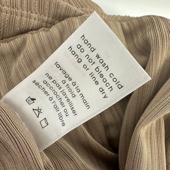 Naked Wardrobe Womens Ruched Bodycon Stretch Pull-On Taupe Mini Skirt Medium - Picture 5 of 5